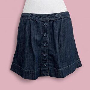 2009 blue denim preppy girly granola low rise mini skirt